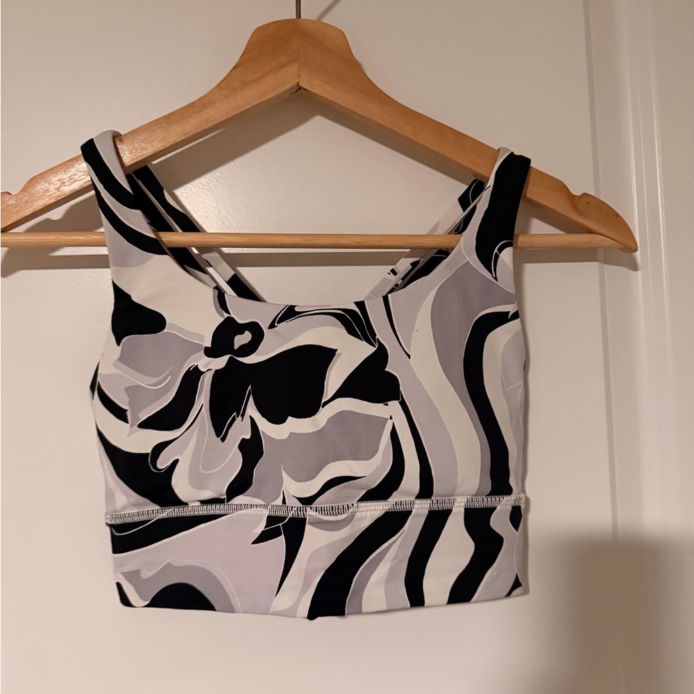 Lululemon Energy Bra- black/white multi pattern